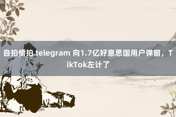 自拍偷拍 telegram 向1.7亿好意思国用户弹窗,TikTok左计了