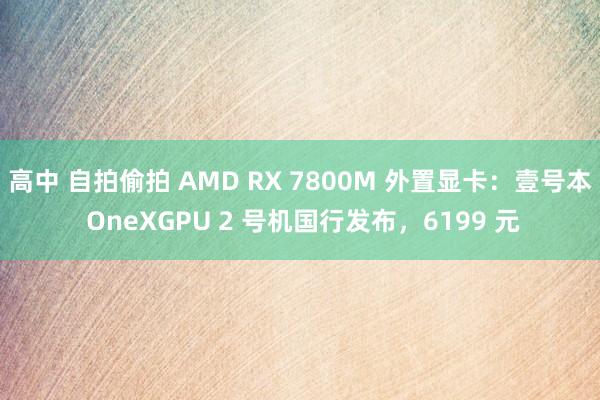 高中 自拍偷拍 AMD RX 7800M 外置显卡：壹号本 OneXGPU 2 号机国行发布，6199 元