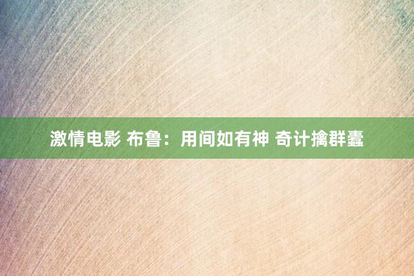 激情电影 布鲁：用间如有神 奇计擒群蠹