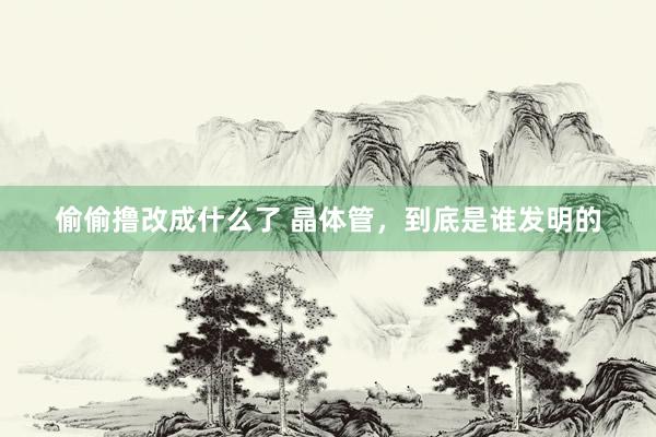 偷偷撸改成什么了 晶体管，到底是谁发明的