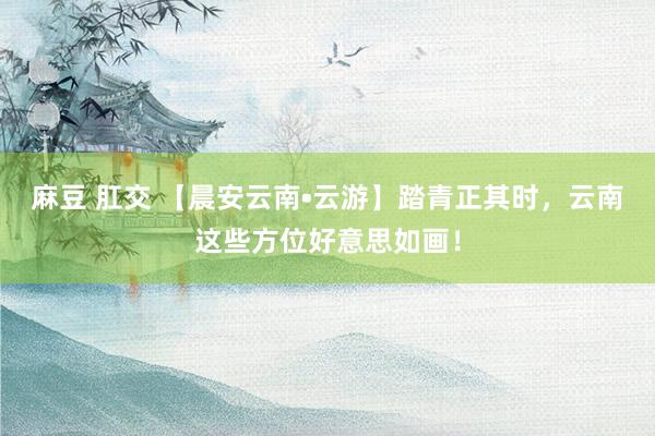 麻豆 肛交 【晨安云南•云游】踏青正其时，云南这些方位好意思如画！