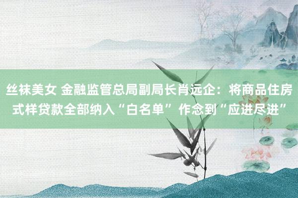 丝袜美女 金融监管总局副局长肖远企：将商品住房式样贷款全部纳入“白名单” 作念到“应进尽进”