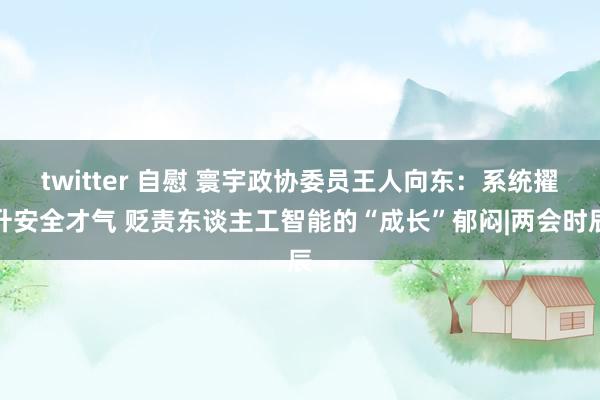 twitter 自慰 寰宇政协委员王人向东：系统擢升安全才气 贬责东谈主工智能的“成长”郁闷|两会时辰