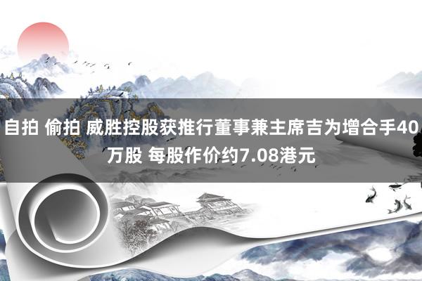 自拍 偷拍 威胜控股获推行董事兼主席吉为增合手40万股 每股作价约7.08港元